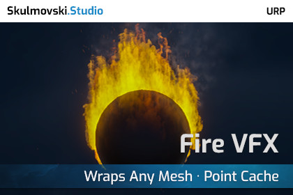 GPU Fire VFX — Wraps Any Mesh · Point Cache · URP