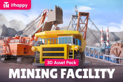 Mining Facility - Low Poly 3D Models Pack