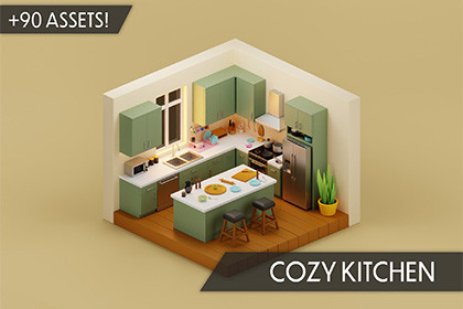 Cozy Kitchen Interior Props & Modular Parts 2