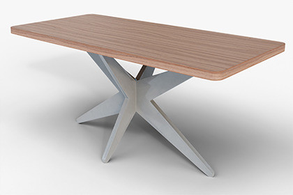 Contemporary Wood Dining Table Low Poly