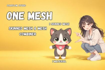 One Mesh - Skinned Mesh & Static Mesh, Material Combiner