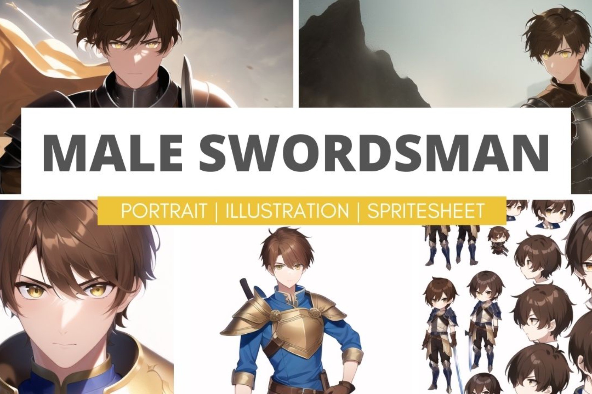 Male Swordsman (Bronze Blade) - Fantasy Job Class Character Set