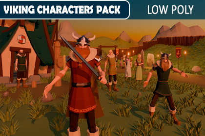 Viking Character Pack – Stylized Low Poly