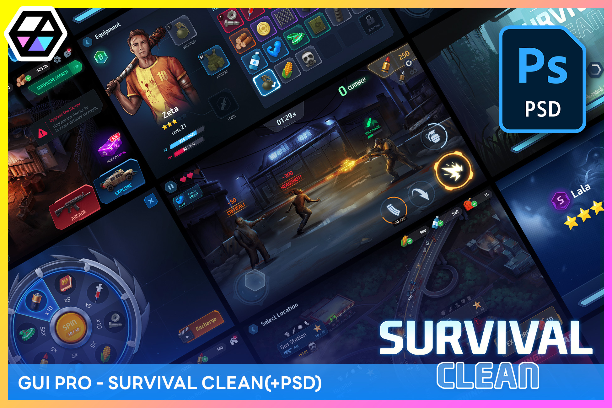 GUI Pro - Survival Clean(+PSD)
