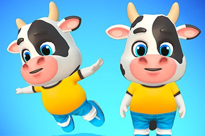 Cow Bull Oxen Animated