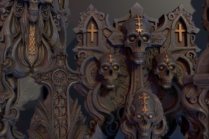 8 Dark Fantasy Grave Stones / Grave Ornamentations