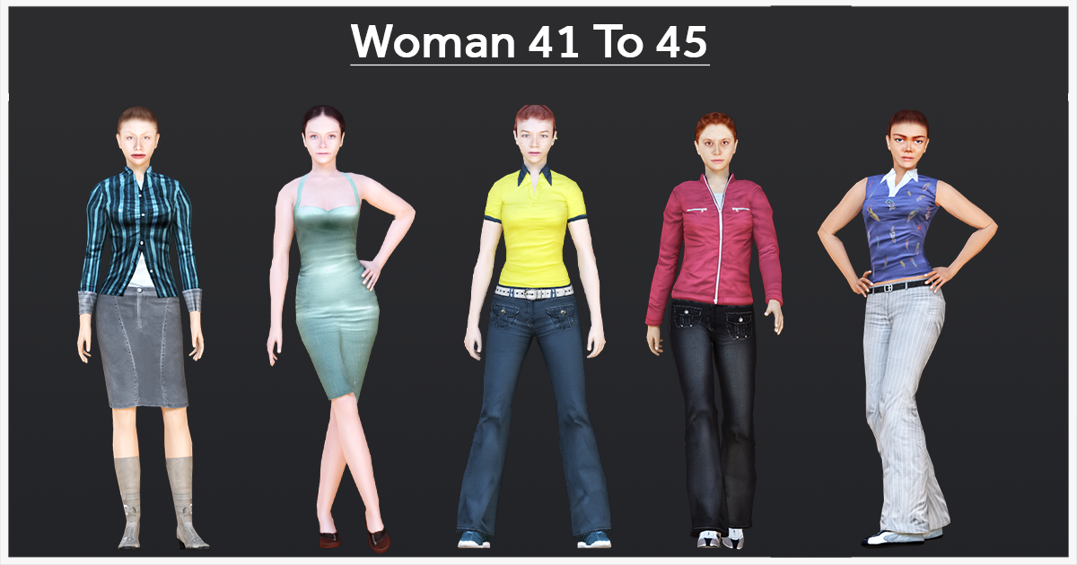 Ladies Icon Unity Woman 41 To 45 | Characters | Unity Asset Store
