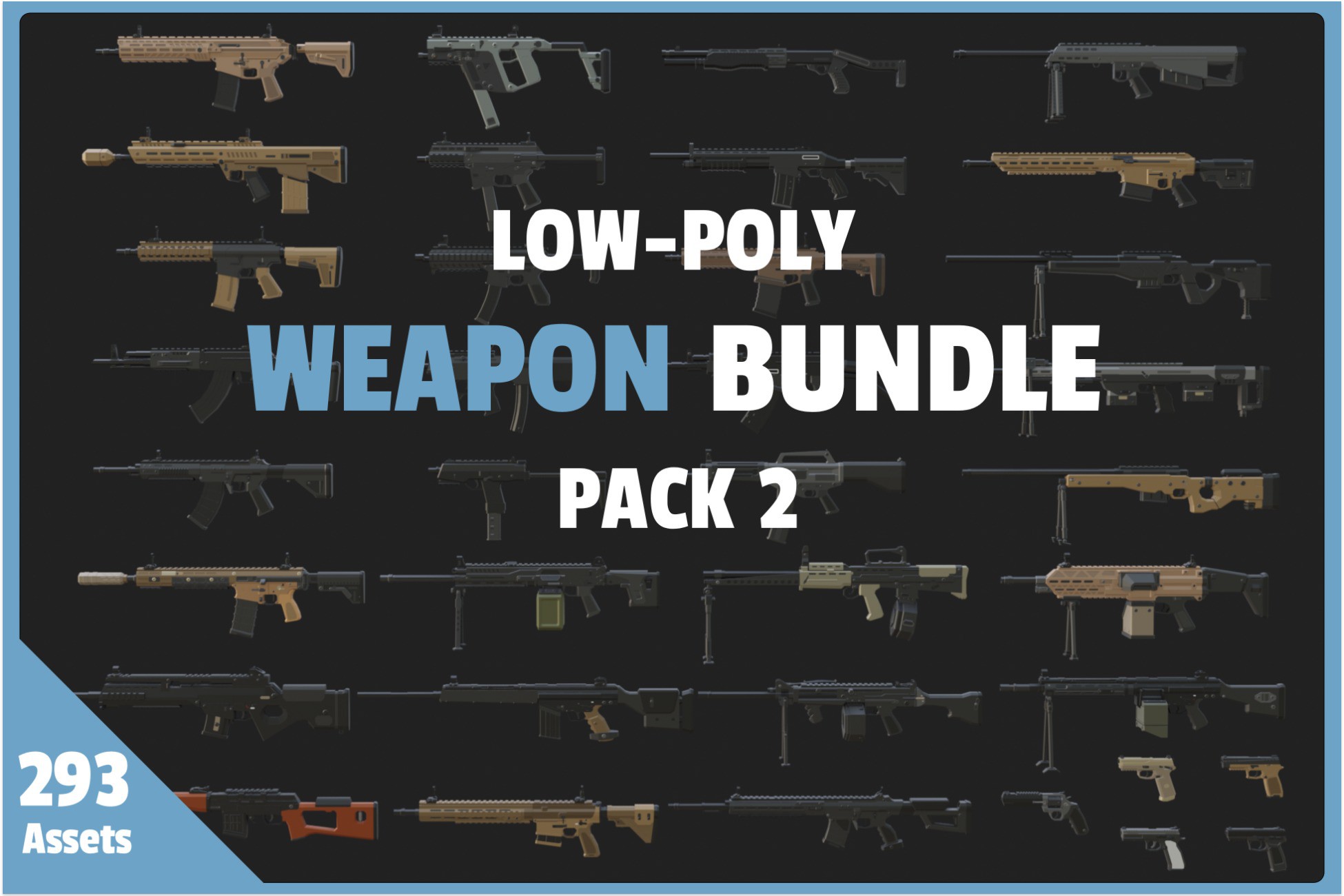 Low Poly Weapon Bundle Pack 2 | 3D Guns | Unity Asset Store