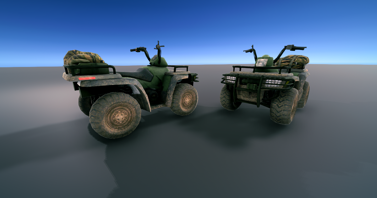 ATV Quad Bike 1 with "Wheel System") 3D Land Unity