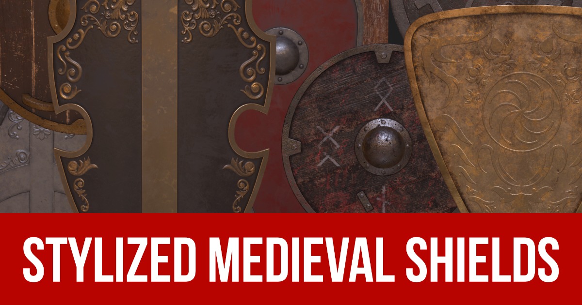 Stylized Medieval Shields | 3D Weapons | Unity Asset Store