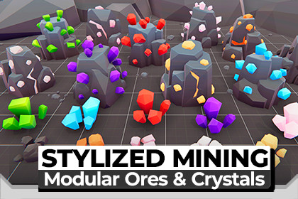 Stylized Mining Nodes - Modular Ores & Crystals Kit
