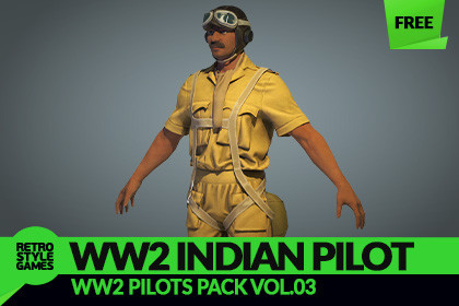 IAF Pilot - Rigged Low Poly WW2 Character 3D Model