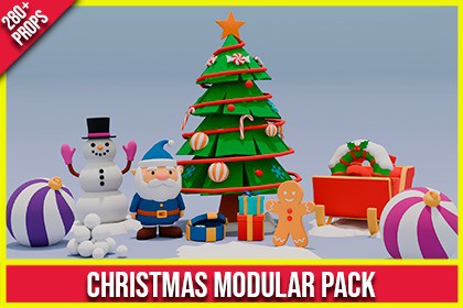 Low Poly Christmas Modular Pack (280+ Props)
