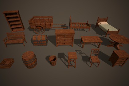 Low Poly Medieval Furniture Pack