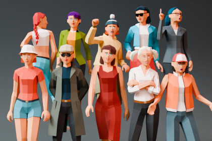 Modular Woman Ultra Low-Poly
