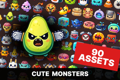 Cute Object Monsters Characters Pack for Casual RPG Puzzle and Idle Games