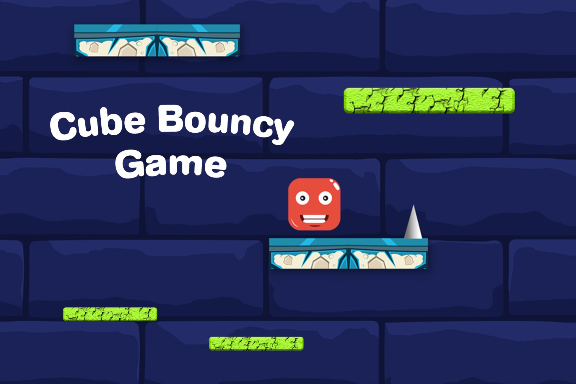 Bouncy Cube 2d - Full 2D Hyperbcasual Game with Ads Integrated