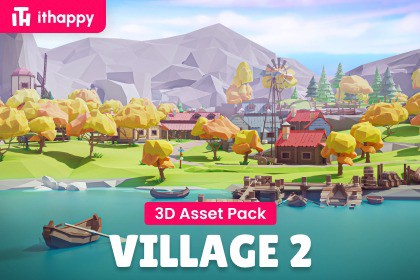Village 2 - Low Poly 3D Models Pack
