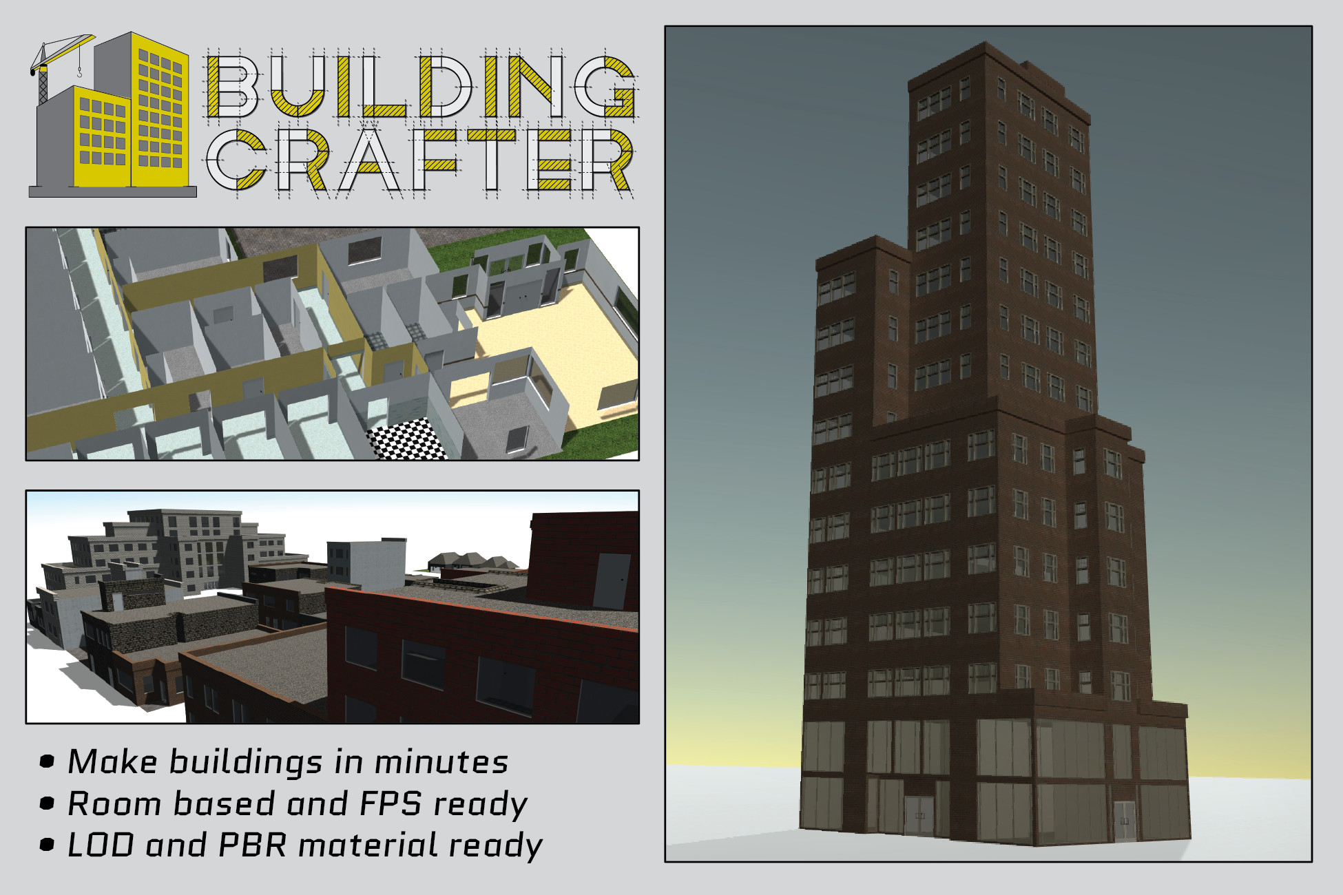 Unity Building Models Building Crafter | Modeling | Unity Asset Store
