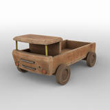 Wooden Retro Toy Truck in Dust