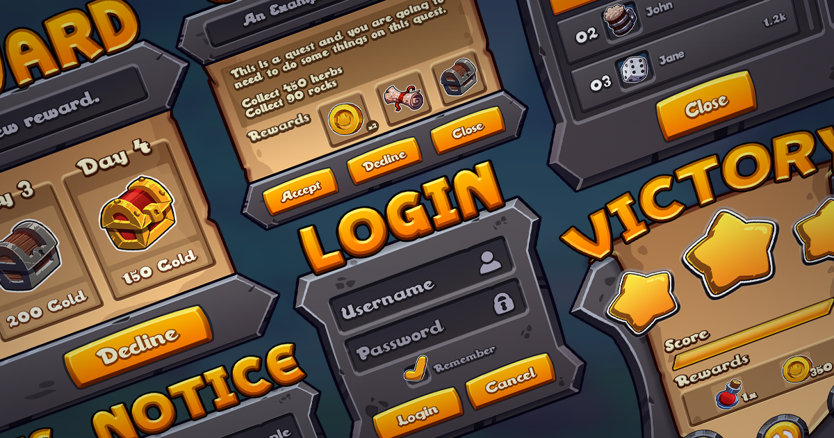 2d Rpg Ui Cute RPG UI Kit | 2D Icons | Unity Asset Store