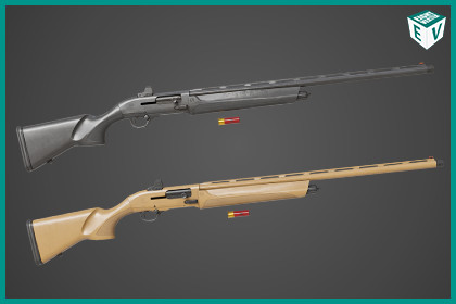 Long Shotgun 03 Black and Sandal Single Mat URP HDRP Textures