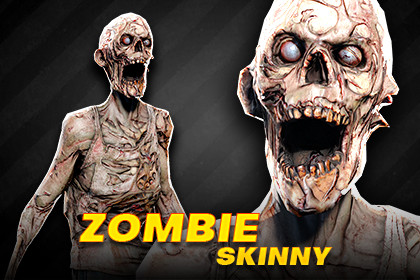 Zombie Skinny - HD PBR Rigged Character
