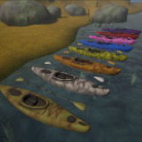 kayak + paddle (8 variants | low poly 2.7k~ tris)