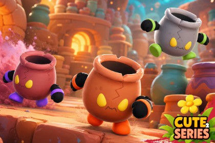 Cracked Pot Monster Cute Series