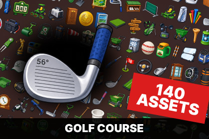 Golf Club Course Management Equipment Groundskeeping Icons Pack