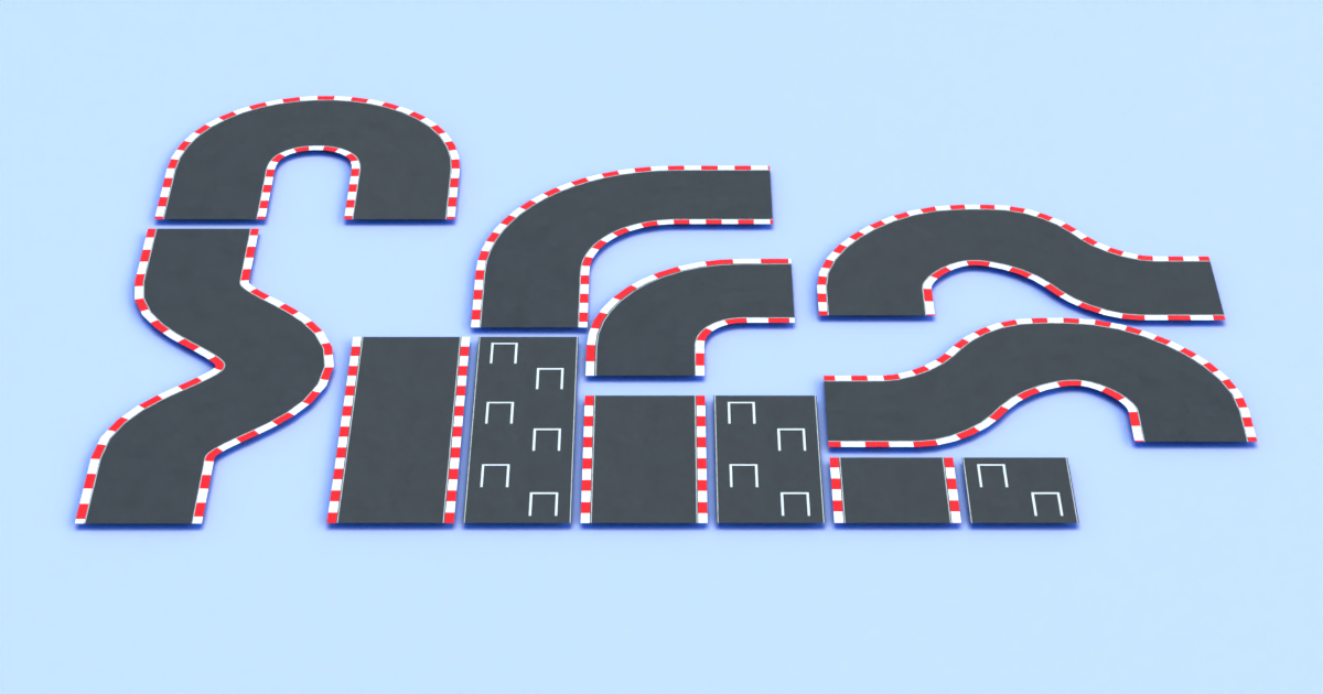 Modulo Racing Logo Modular Racing Circuit Lowpoly Free | 3D 도로 | Unity Asset Store