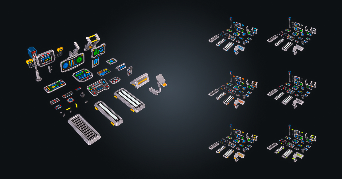 SCI-FI Props Console V1 – FTR Panel | Game Ready PBR | Built-In & URP ...