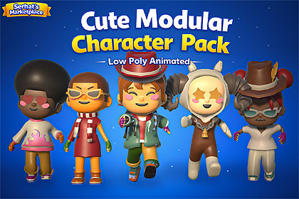 Cute Modular Character Pack – Low Poly Animated