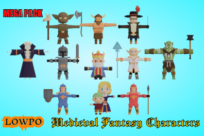 LOWPO: Medieval Fantasy Low Poly Characters Mega Pack