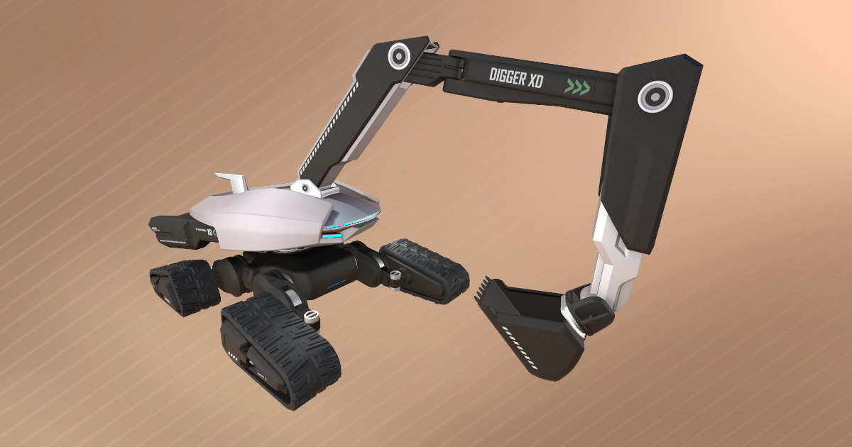 Excavator Unity Model Robotic Excavator Set | 3D Land | Unity Asset Store