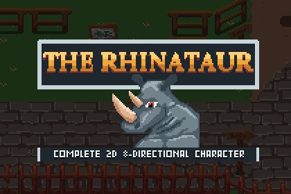 8-Directional PixelArt The Rhinotaur