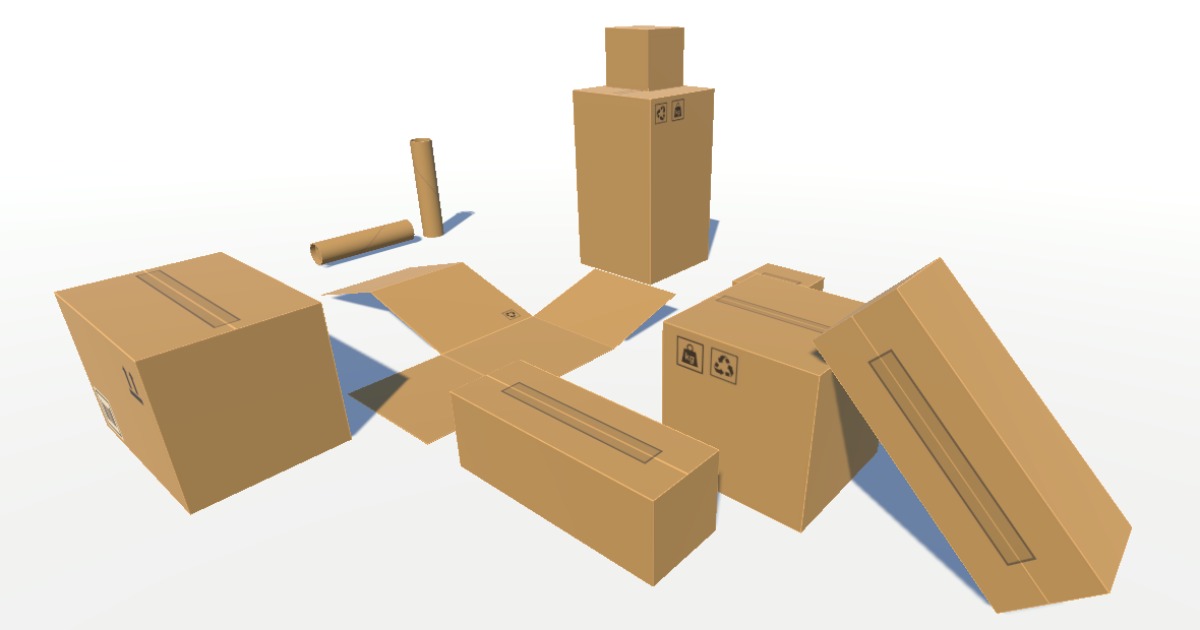 Simple Stylized Cardboard Boxes | 3D Props | Unity Asset Store