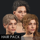 Realistic female hairstyles, pack #3 | Rigged hair, game-ready, low-poly