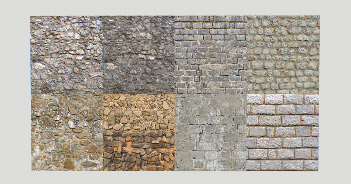 Stone wall textures pack 2 | 2D Brick | Unity Asset Store