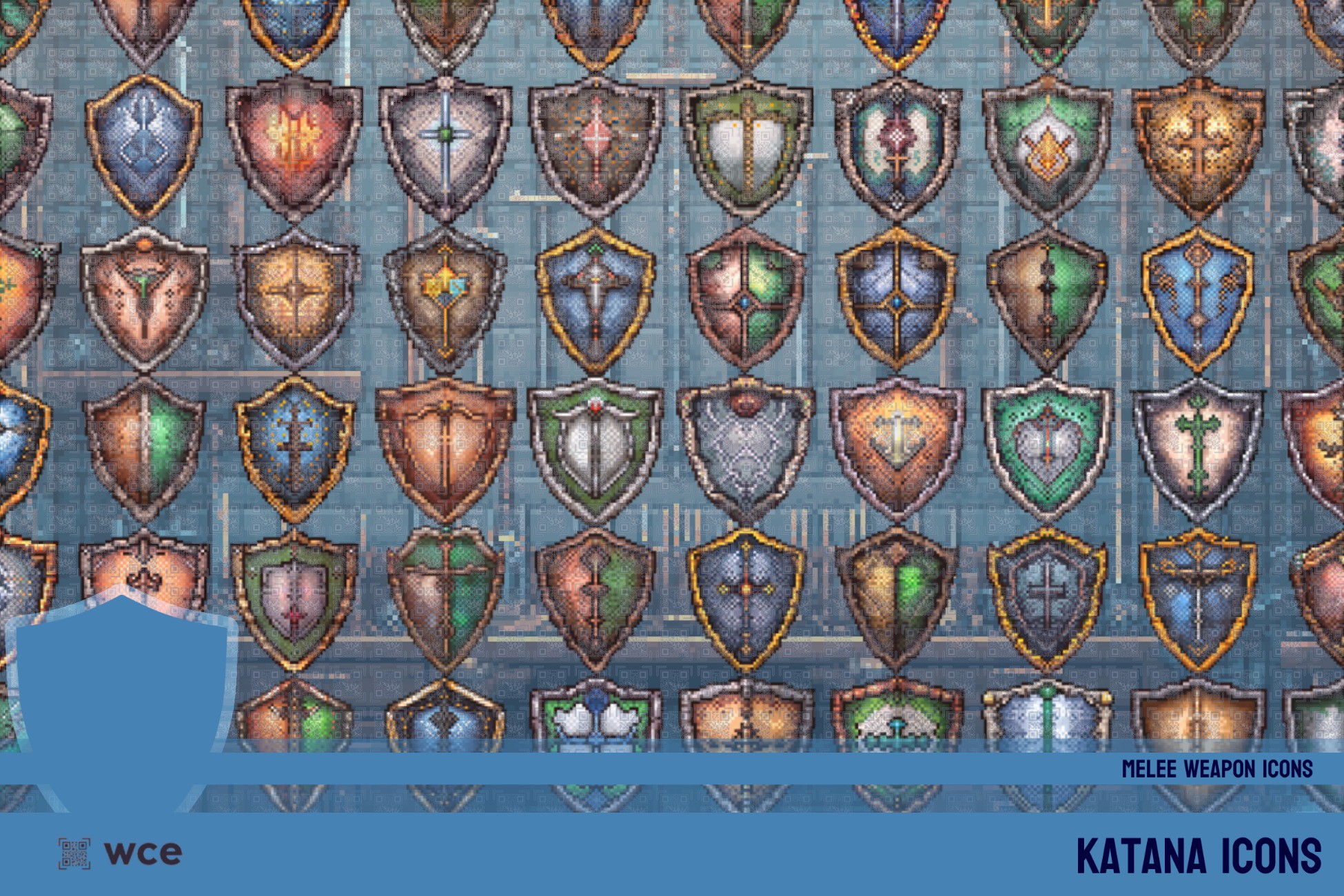 Shield Icons - 2D Pixel Melee Combat Weapons and RPG Weapon Bundle | 2D ...