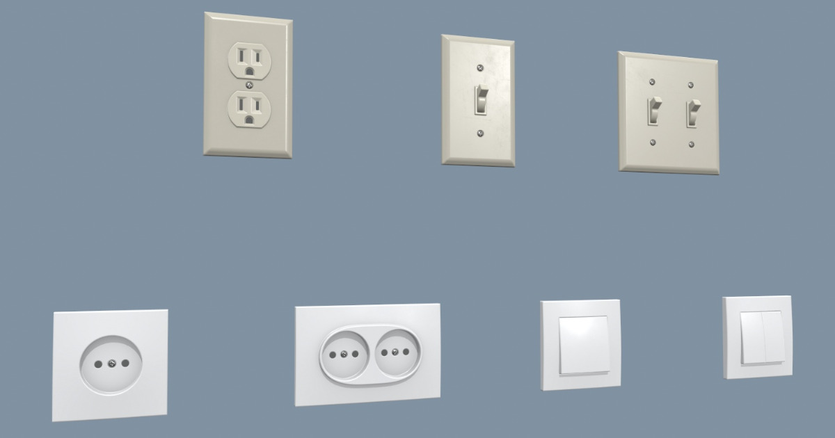 Electrical Switches and Outlets 02 | 3D Interior | Unity Asset Store