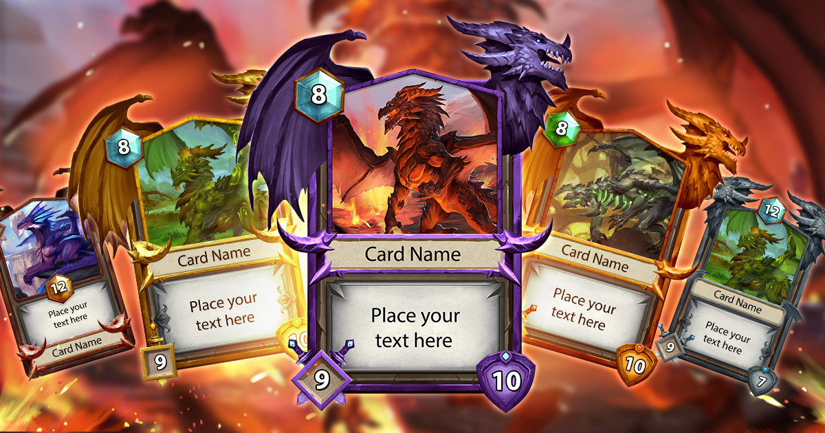Dragons Card Game UI 2D Icons Unity Asset Store