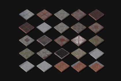 25 Sci-Fi Tilesets Floor - Abandoned Dirty