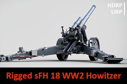 Rigged 15cm sFH 18 Cannon WW2