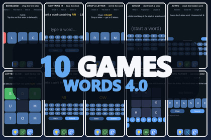 Mini Game Templates Words 4.0 - 10 Words Starters for Unity