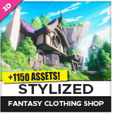 STYLIZED Fantasy Clothing Shop - Low Poly 3D Art