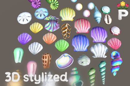 Stylized Hand-Painted Shell Pack