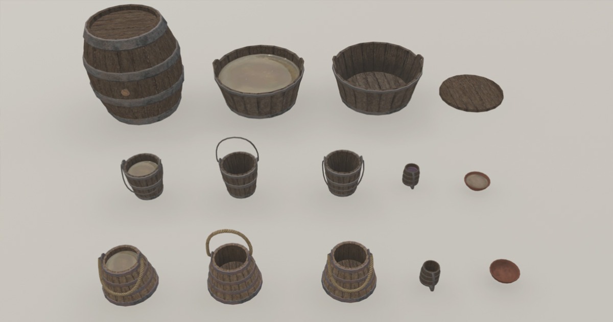 Buckets and containers | 3D Props | Unity Asset Store