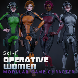 Sci-Fi Operative Woman – Modular Game Character