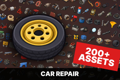 Car Repair Garage Mechanic Auto Parts Maintenance Icons Pack